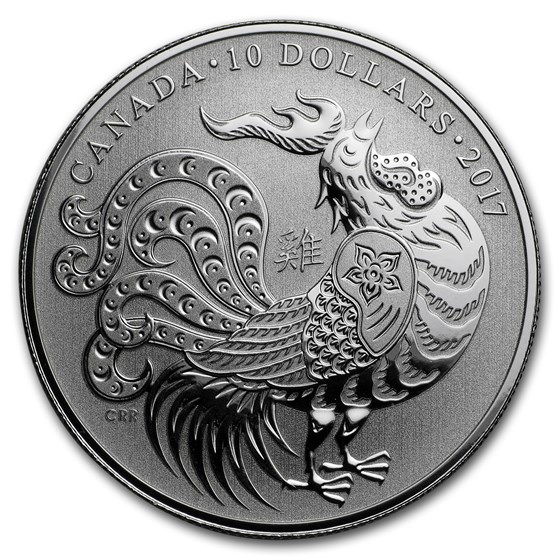 2017 Canada 1/2 oz Proof Silver $10 Lunar Year of the Rooster 2017 Canada 1/2 oz Proof Silver $10 Lunar Year of the Rooster